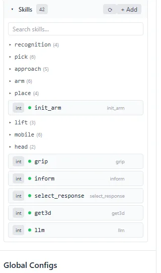 Skill registry grouped by category